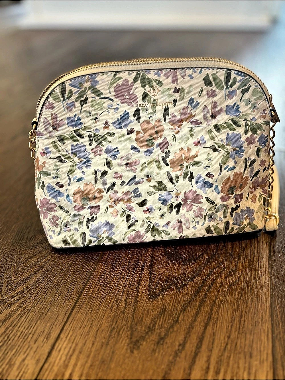Nanette Lepore Floral Dome Crossbody Bag in White & Multicolor